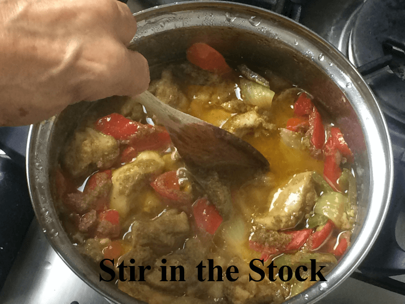 Stir in stock
