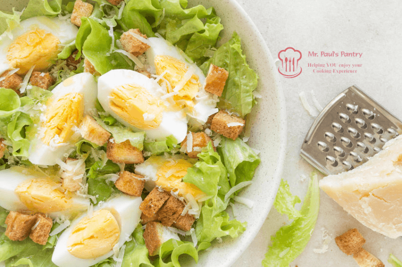 Caesar salad with eggs
